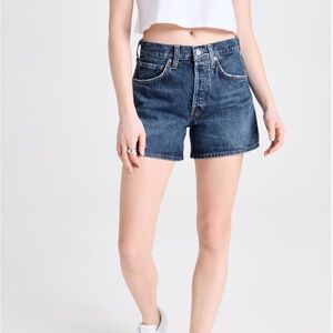 AGOLDE Parker Long Women's Blue Denim Shorts